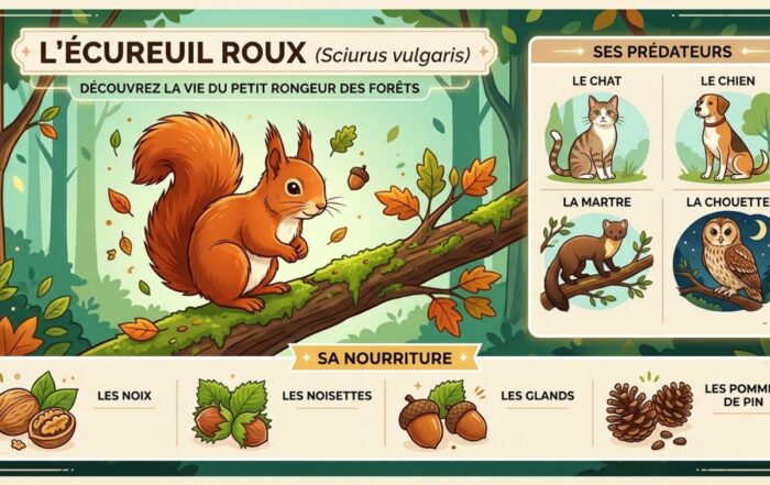 informations sur les prédateurs et la nourriture de l'écureuil roux